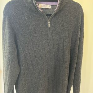 Men's Lochmere Cashmere Quarter-Zip Sweater - Charcoal Gray